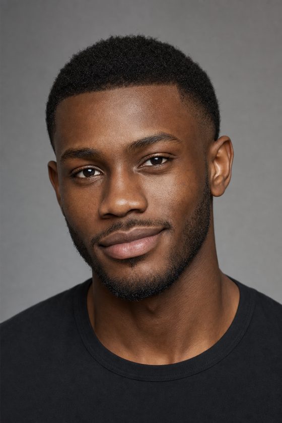 Man in his mid-20s with clear skin